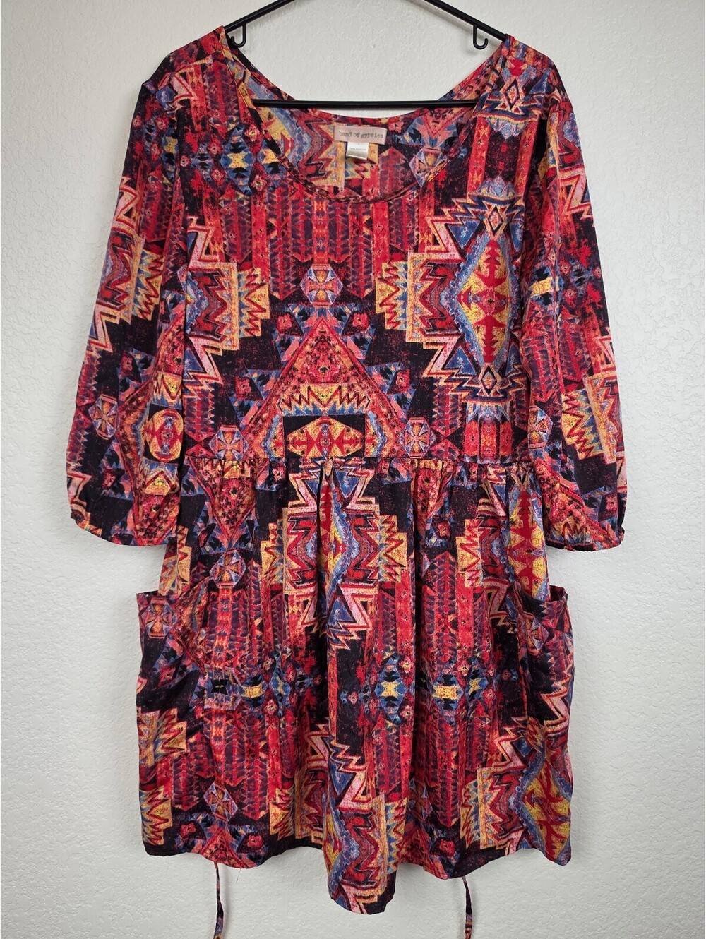 Anthropologie Band of Gypsies Colorful Patterned Dress L